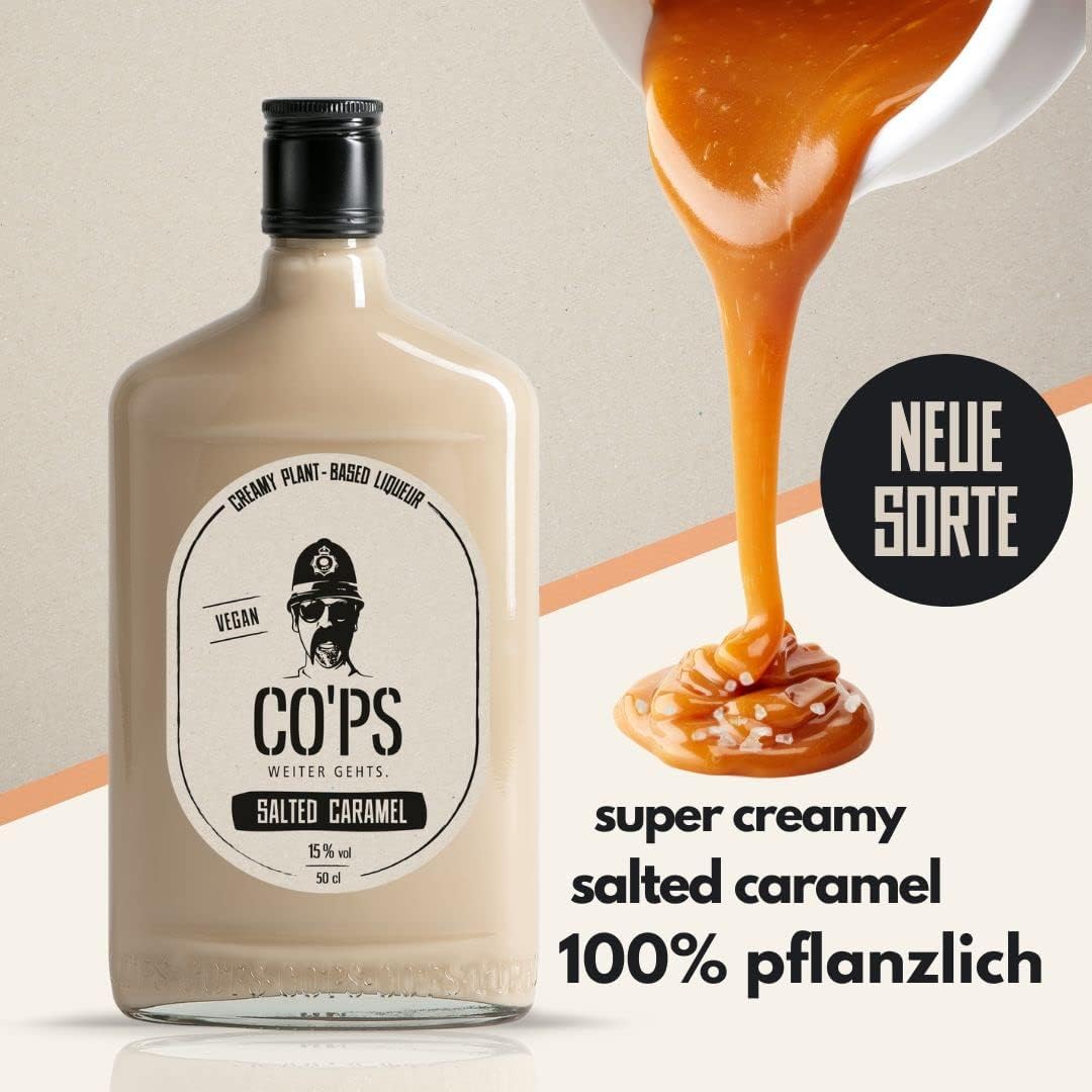 CO'PS - Salted Caramel Creme Likör | Vegan | Creamy | Mit Salz-Karamell & leichter Kaffeenote | 0,5l