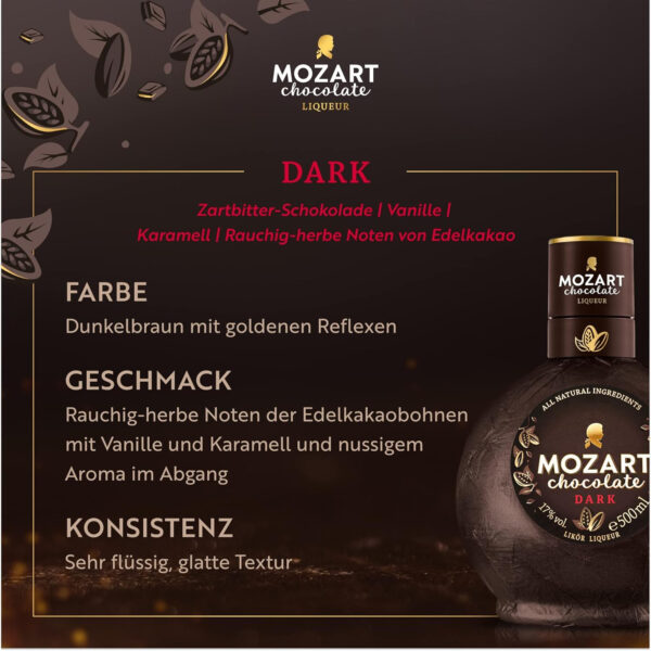 Mozart Dark Chocolate Likör (1 x 0,5 l) – Bild 3