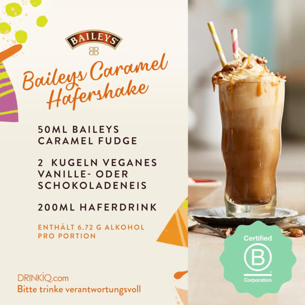 Baileys Caramel Fudge, B-Corp zertifiziert, Original Irish Cream Likör, Vegan, Glutenfrei, limitierte Edition, Plant-Based,17% vol, 700ml Einzelflasche – Bild 5