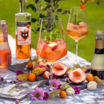 Böser Kater Saftiger Pfirsich Gin Likör - Fruchtiger Aperitif - Das perfekte Geschenk - Ideal für Cocktails oder auf Eis mit Secco Weinbergpfirsich - 0,5l...